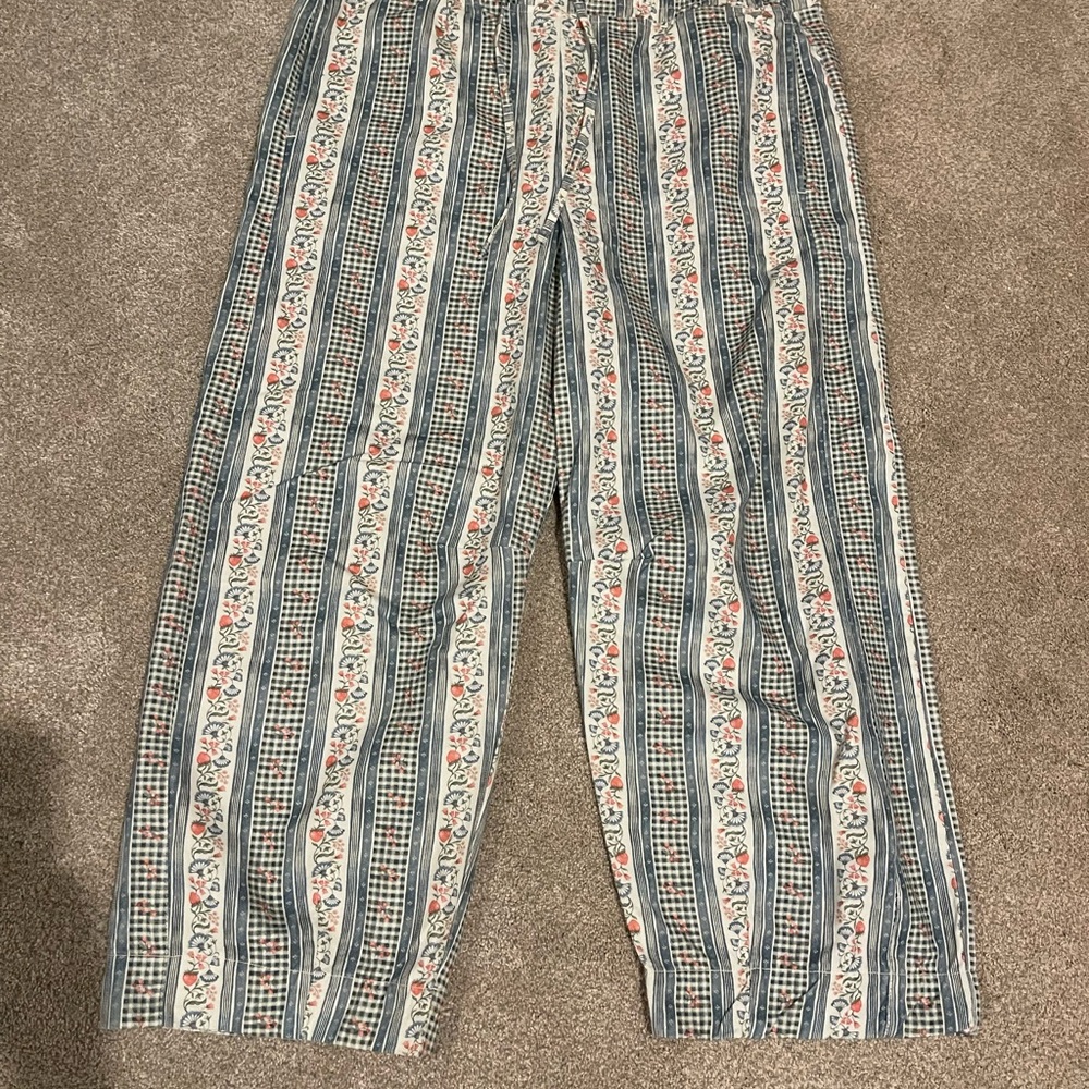 Damson Madder Felix Twill Trouser in Wallpaper Floral (strawberry) print